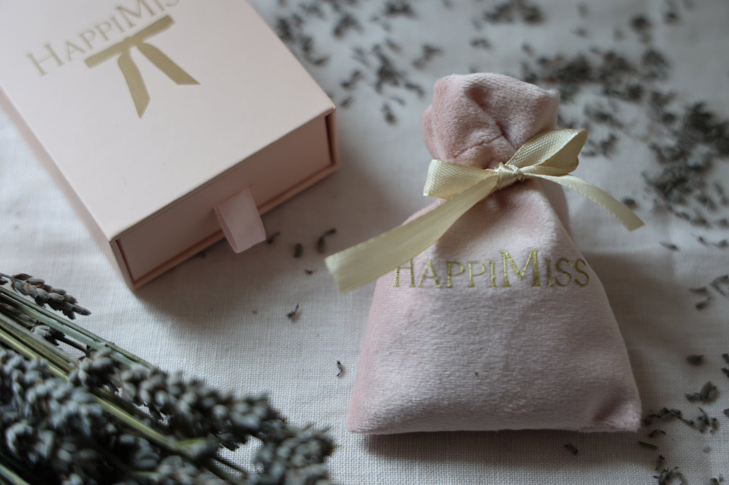 Lavender Sachet - a touch of Provence in a blush velvet bag